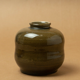 vase émail vert craquelé signé kiseto vintage 1970