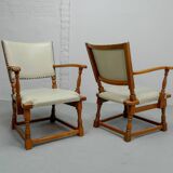 Set of 4 Dutch Design Oakwood Arm Chairs by Theo Ruth for Artifort, 1950s