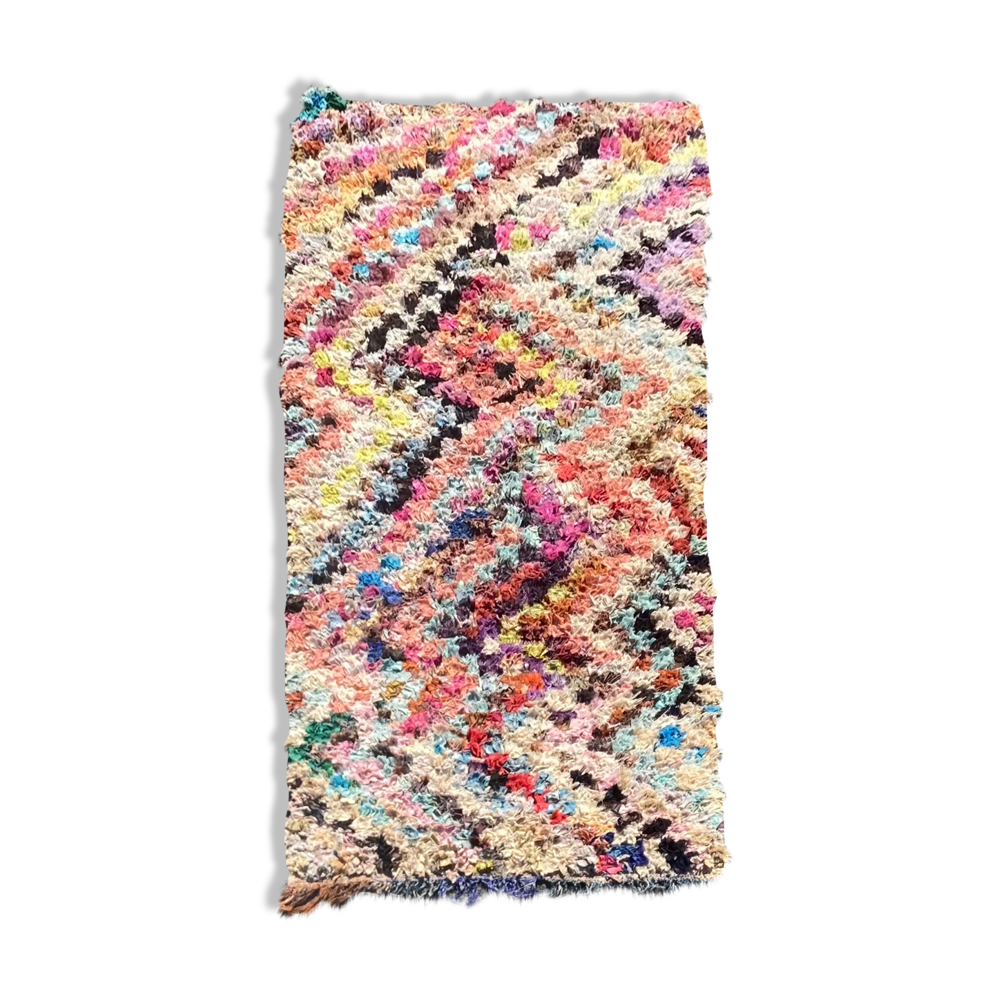 Moroccan carpet boucherouite 100x220 cm