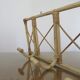 Bamboo rattan coat rack, 3 hooks 70s