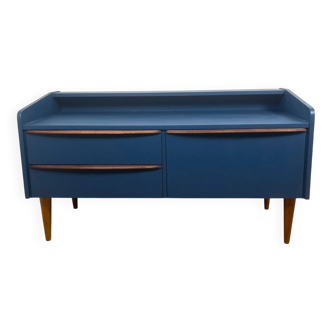 Low buffet / TV unit in midnight blue and wood, 1960