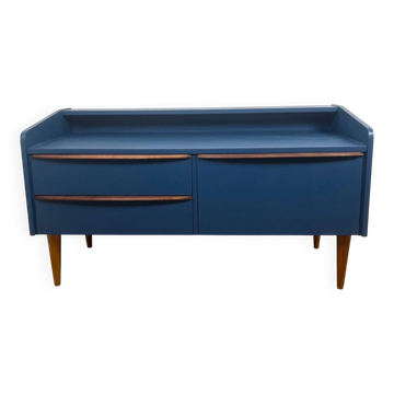 Low buffet / TV unit in midnight blue and wood, 1960