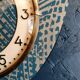Vintage clock asymmetrical silent wall pendulum "Golden Green"