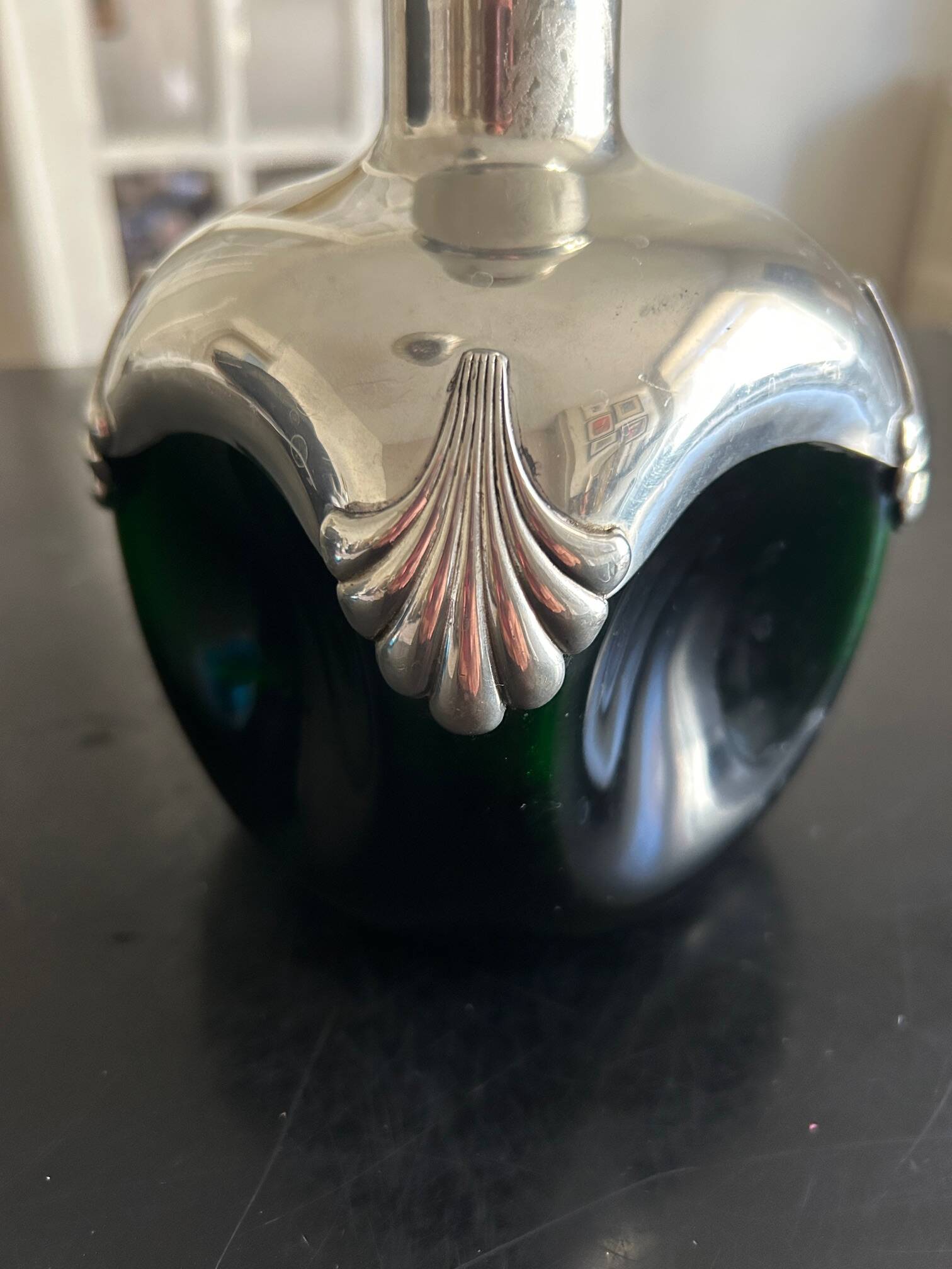 1970s chrome and glass carafe