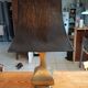 Bronze lamp and dark brown fabric shade