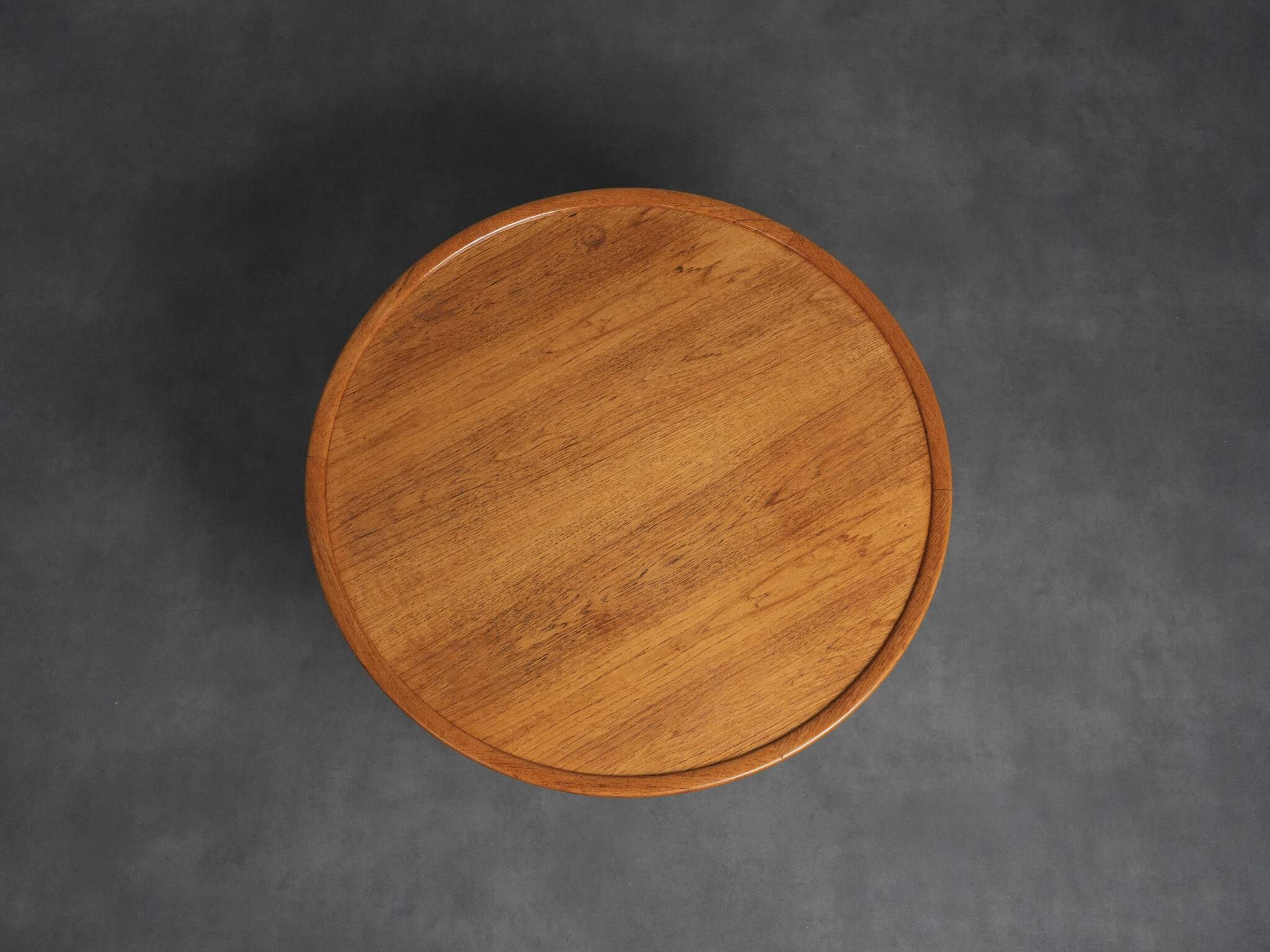 Table basse ronde en teck moderne scandinave, Danemark, années 1960
