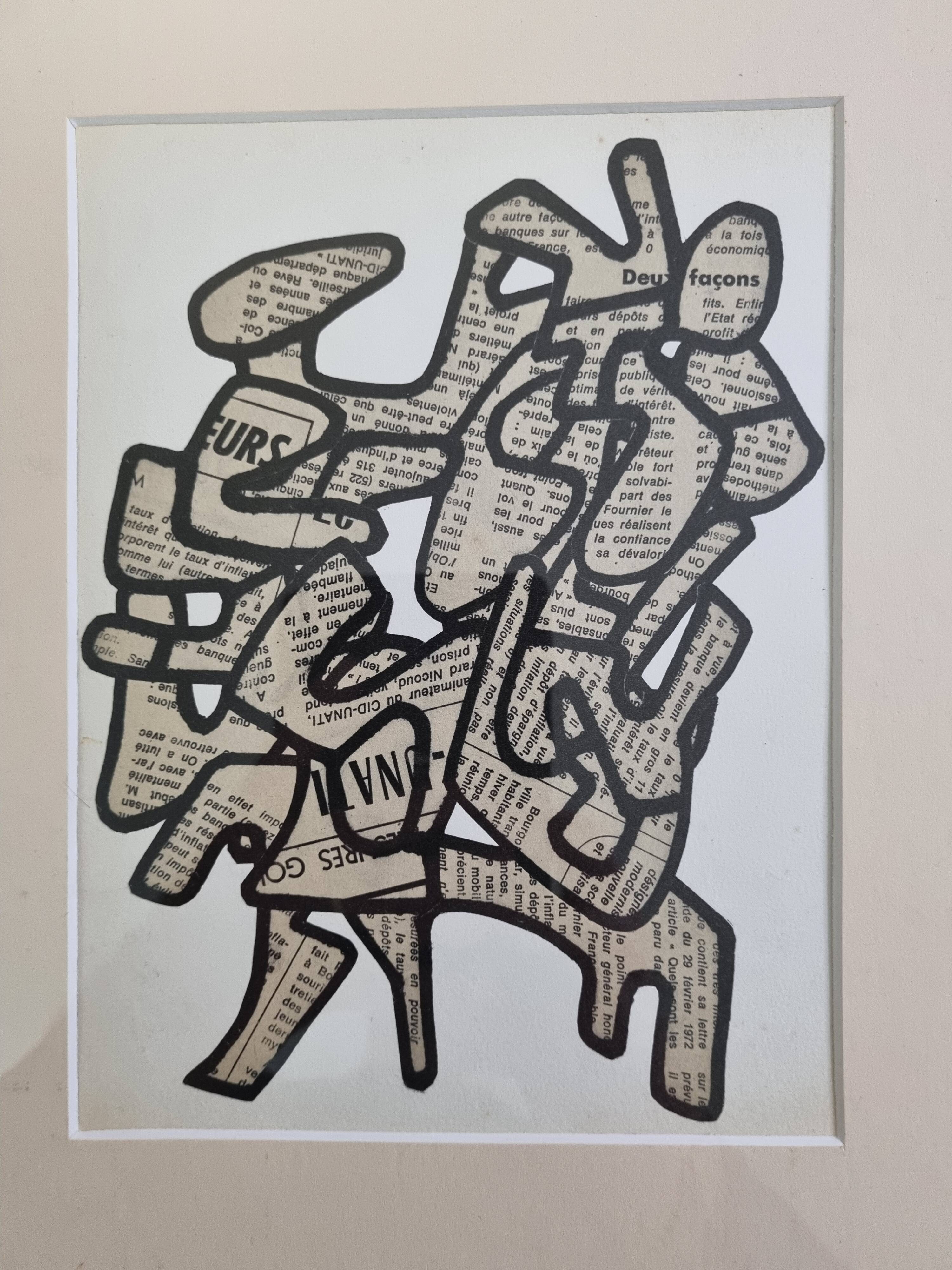 Screenprint after Jean Dubuffet framed under glass 28 cm by 30 cm