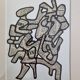 Screenprint after Jean Dubuffet framed under glass 28 cm by 30 cm