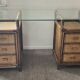Rattan coffered desk from the 70s