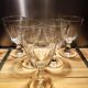 5 antique wine glasses with cut sides