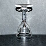 Set of 6 vintage stemmed glasses in glass cut with drops 11.5cm