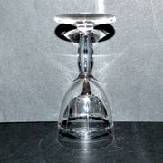 Set of 6 vintage stemmed glasses in glass cut with drops 11.5cm
