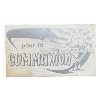 Petit panneau publicitaire communion - ancien, vintage