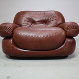 Sapporo leather armchairs by Mobil Girgi, Italy 1970's