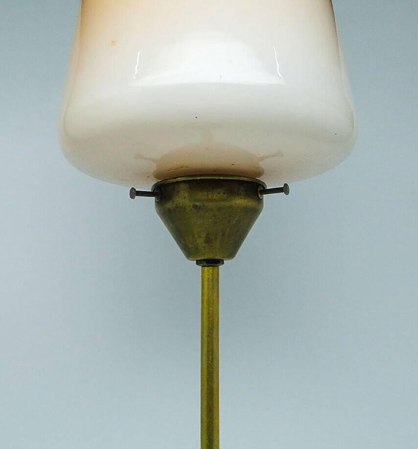 Mid-century pendant lamp in brass and glass, 1950s