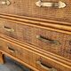 Commode vintage en rotin et osier tressé – 3 tiroirs / Style Boho & Chabby