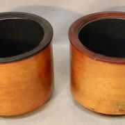 Pair of flower pot covers with interior.