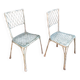 2 vintage bistro chairs in aluminium metal