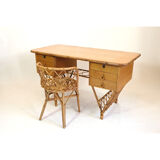 Rattan desk and chair  70