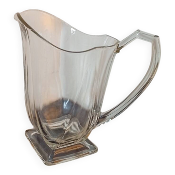 Pichet Vintage style Art Deco en Cristal lourd, pied carré