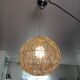 Vintage Twisted Silver Metal Pendant Light