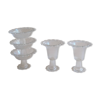 Set of 5 glass cups