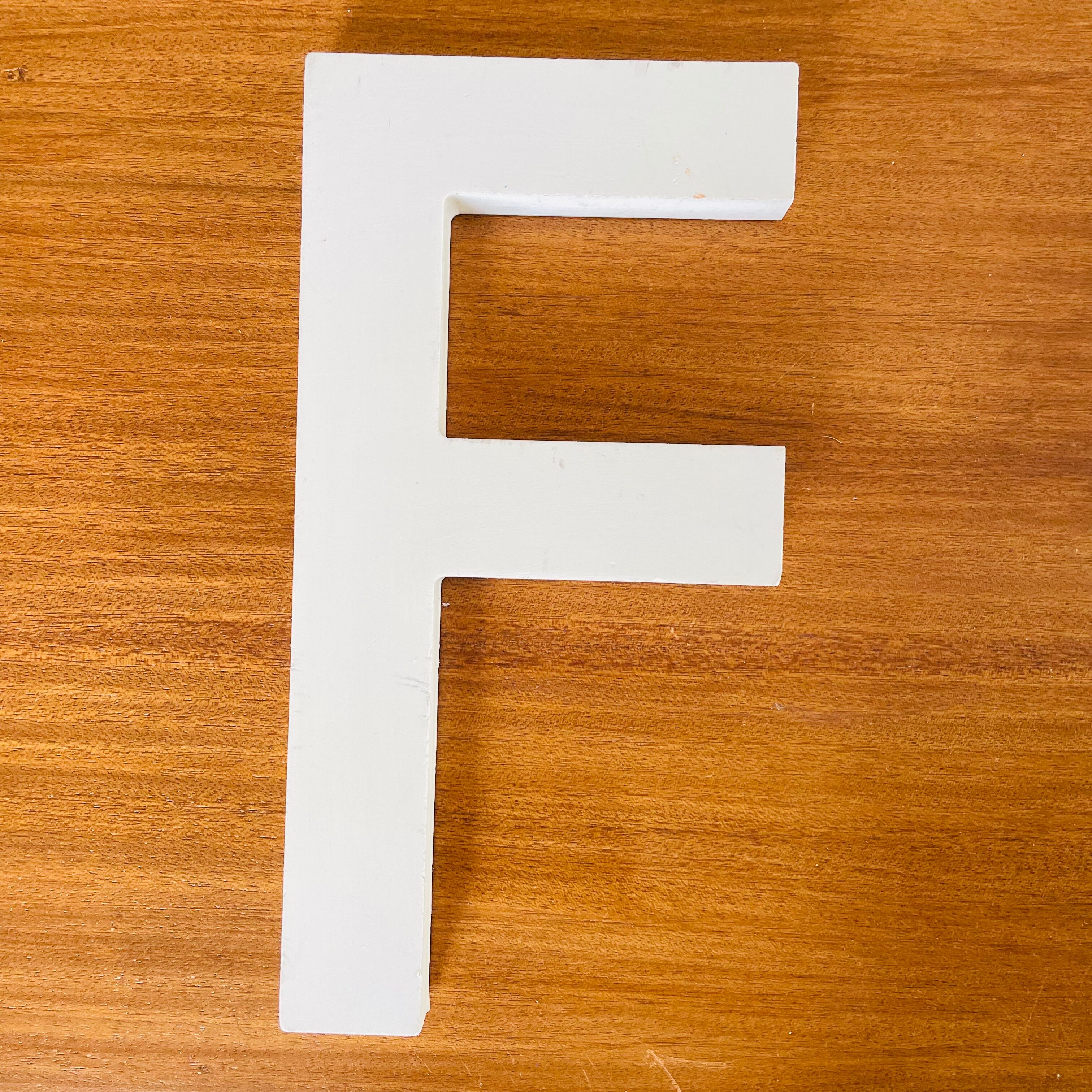 Wooden sign letter "F"