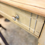 Old farmhouse table with central drawer