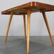 Table basse en hêtre et en verre opaque, années 1960, Tchécoslovaquie