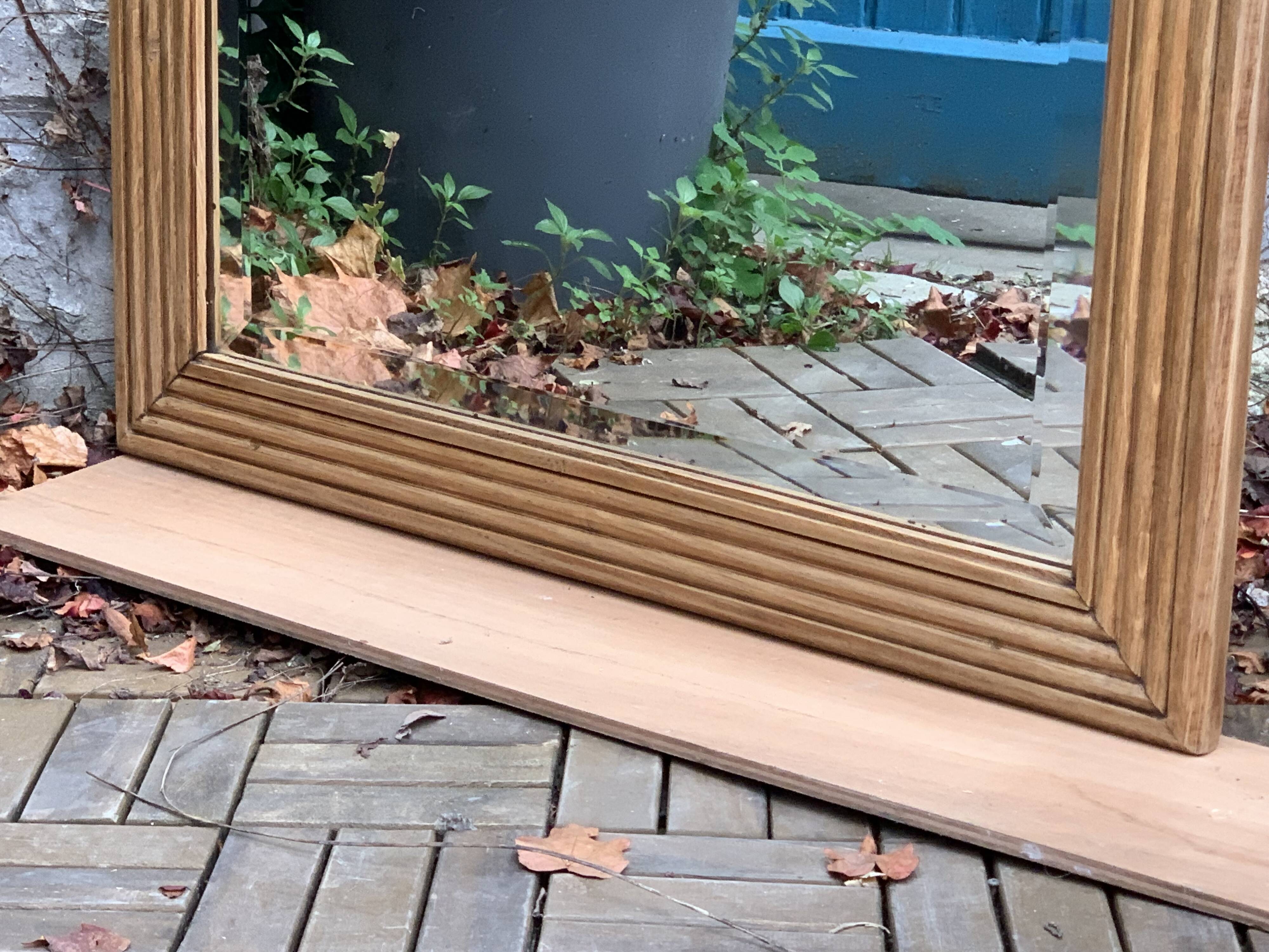 1940 beveled mirror solid raw oak 74x104