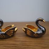 Signed ceramic salt and pepper shaker set