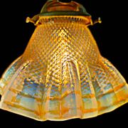 Lamp art & craft foot gooseneck was benson adjustable bronze and lampshade tulip iridescent crystal