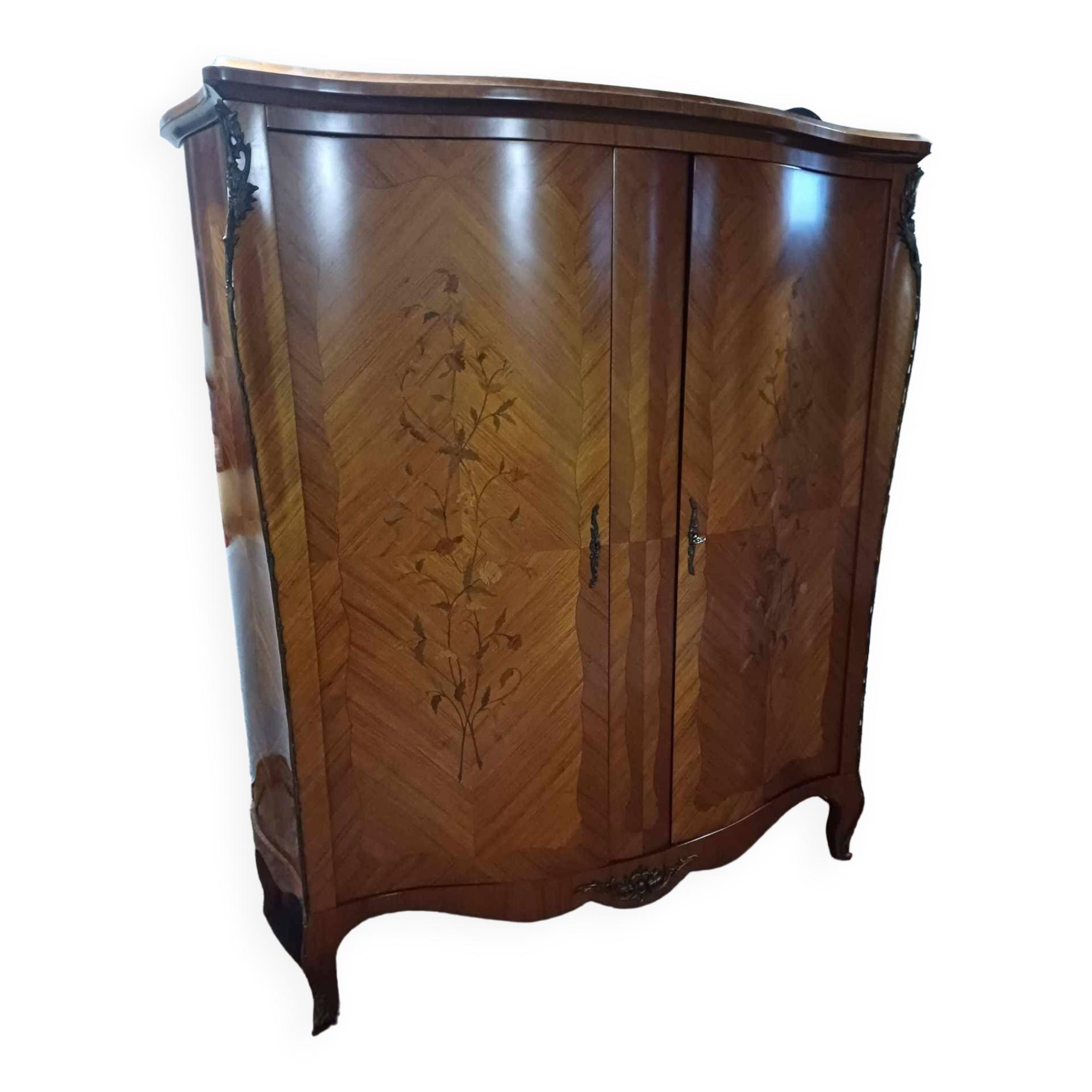 Stamped cabinet (!) 2 rosewood doors 150 long by 60 deep by 183 high