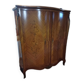 Armoire estampillee (!)2 portes bois de rose 150 long par 60 profondeur sur 183 haut