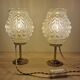 Duo lamps chiseled glass antique bronze base