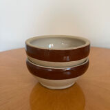 Set of 2 small Digoin bowls in vintage stoneware