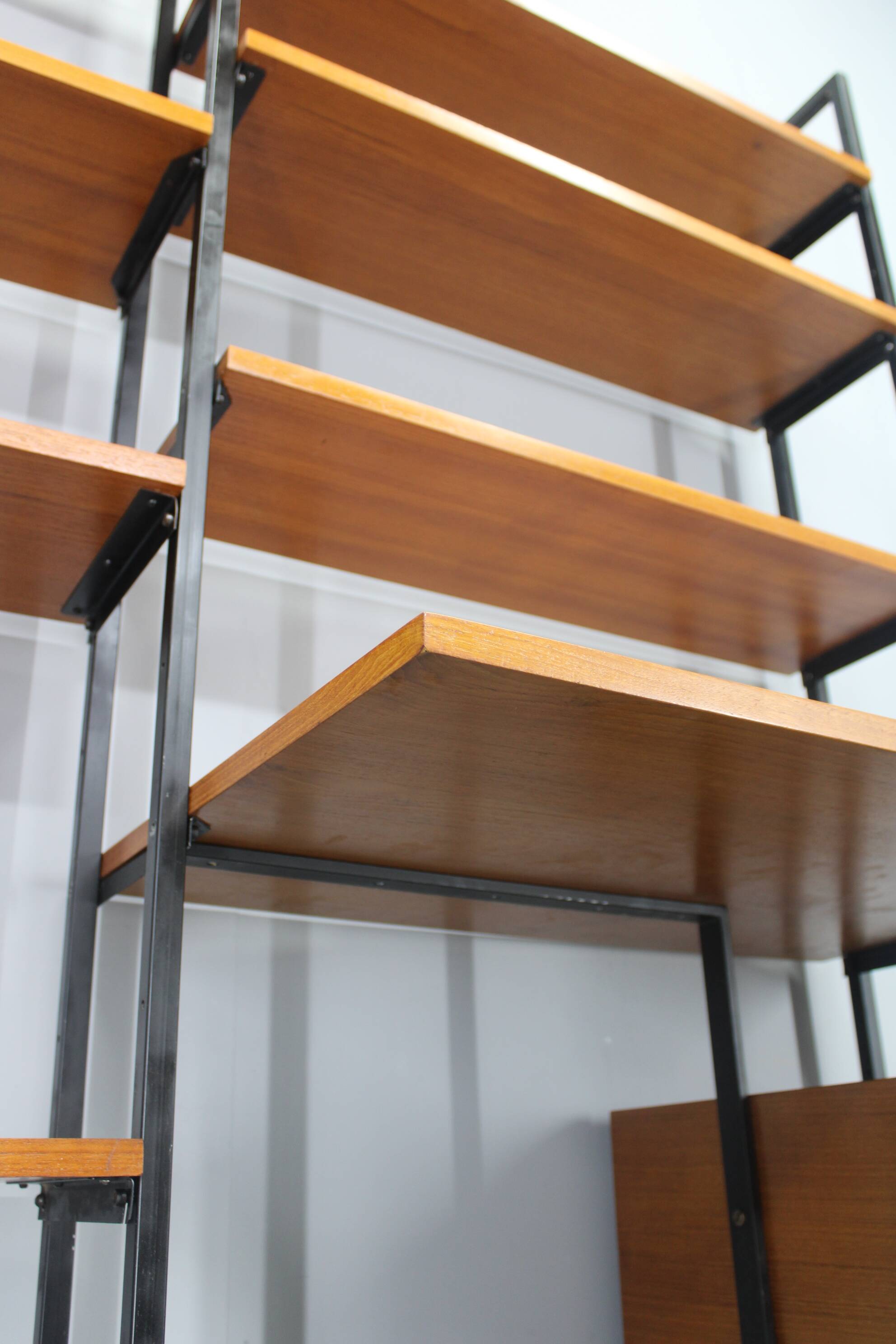 1970s Italian teak shelves unit with desk