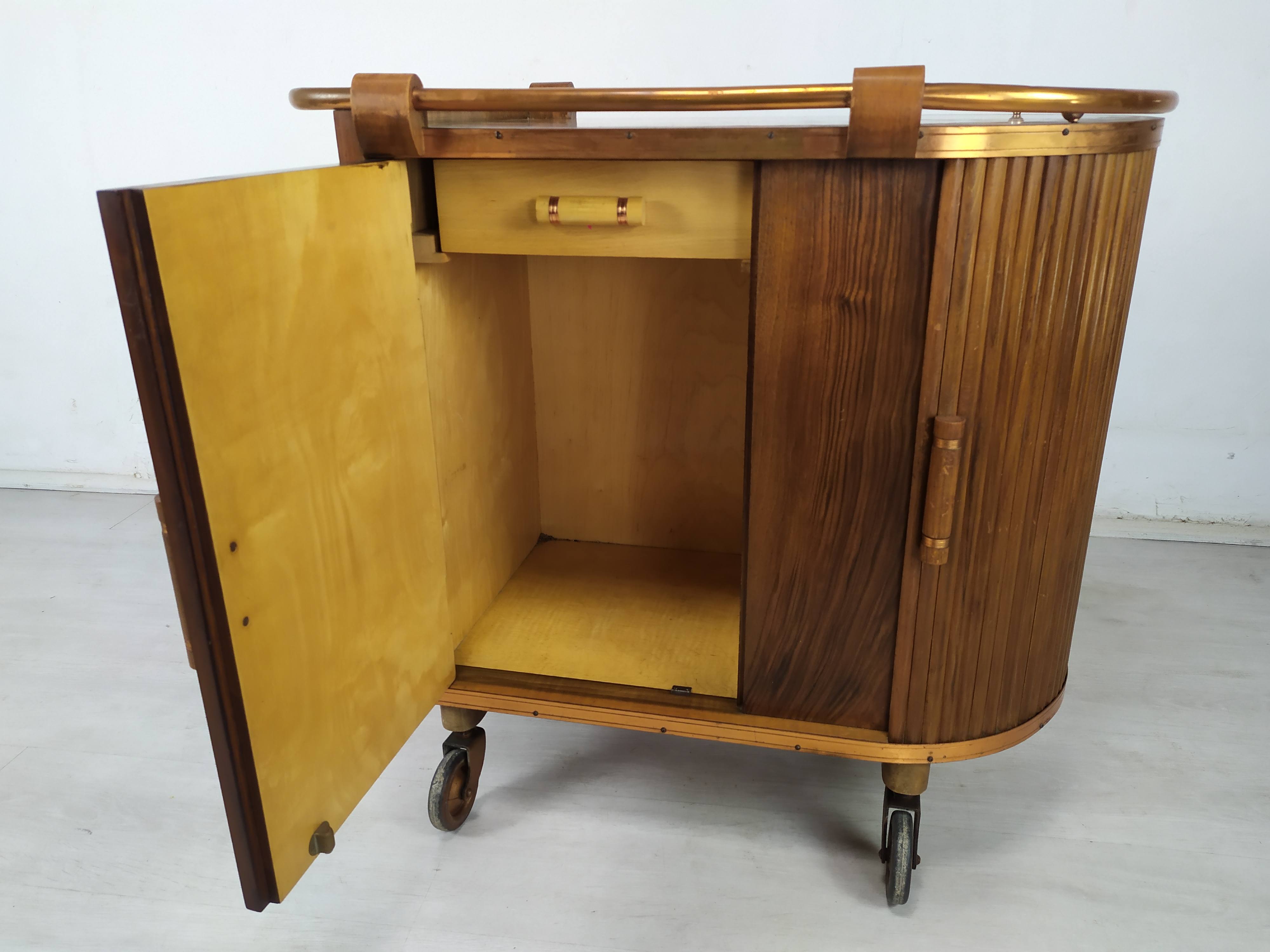 Rolling service art deco bar