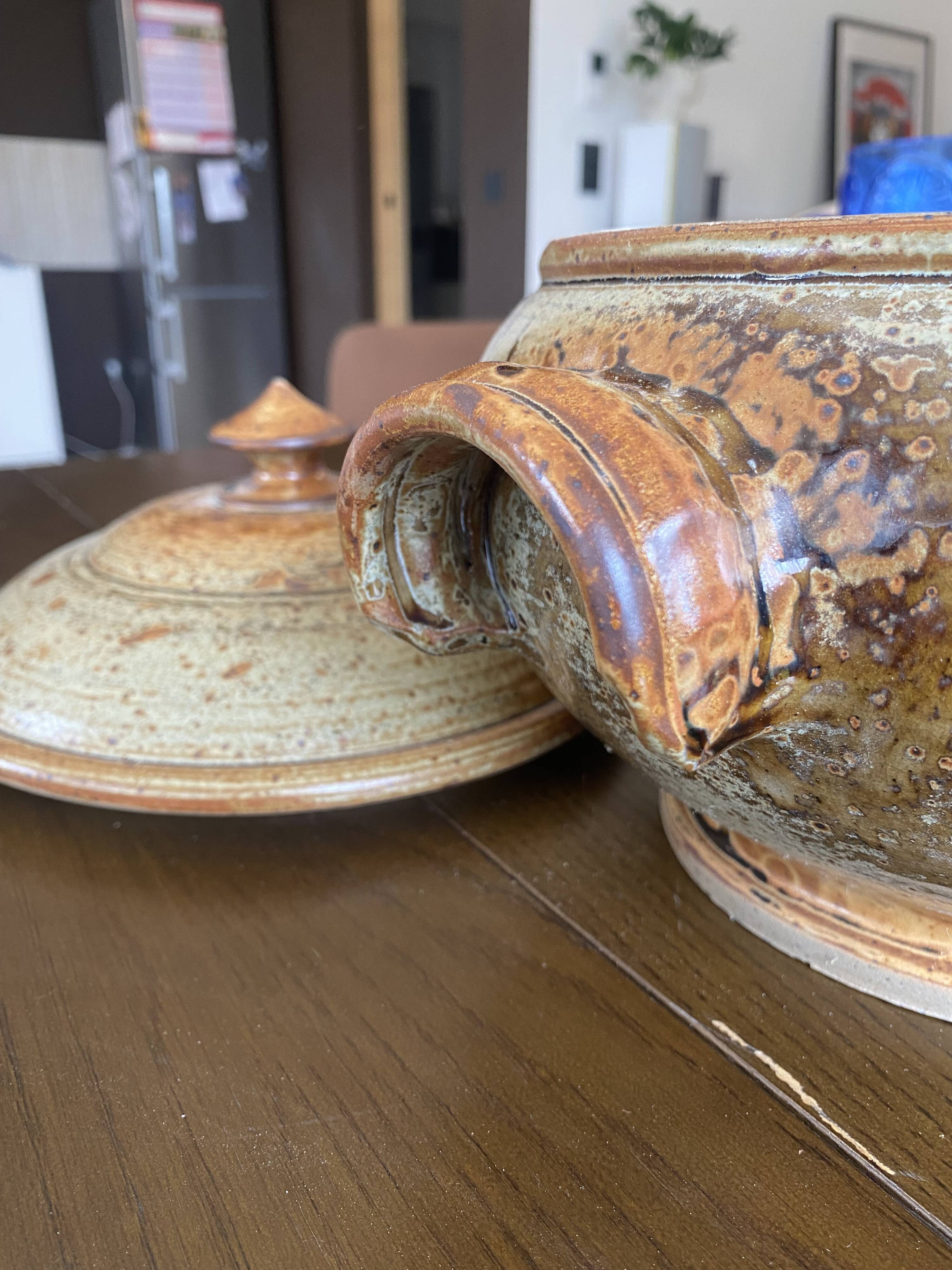 Handcrafted stoneware soup tureen – Potter's work – Jean-Pierre Prud'homme