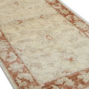 Cream Rug Handwoven Traditional Zeigler Carpet- 65x118cm