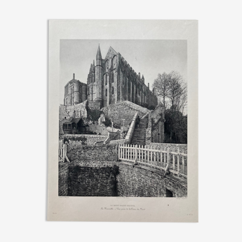 Heliogravure photograph of Mont Saint Michel 19th (Paul Dujardin)