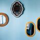 Pair of bamboo mirrors 34x56cm