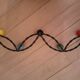 Wrought iron coat rack and wooden balls 5 hooks