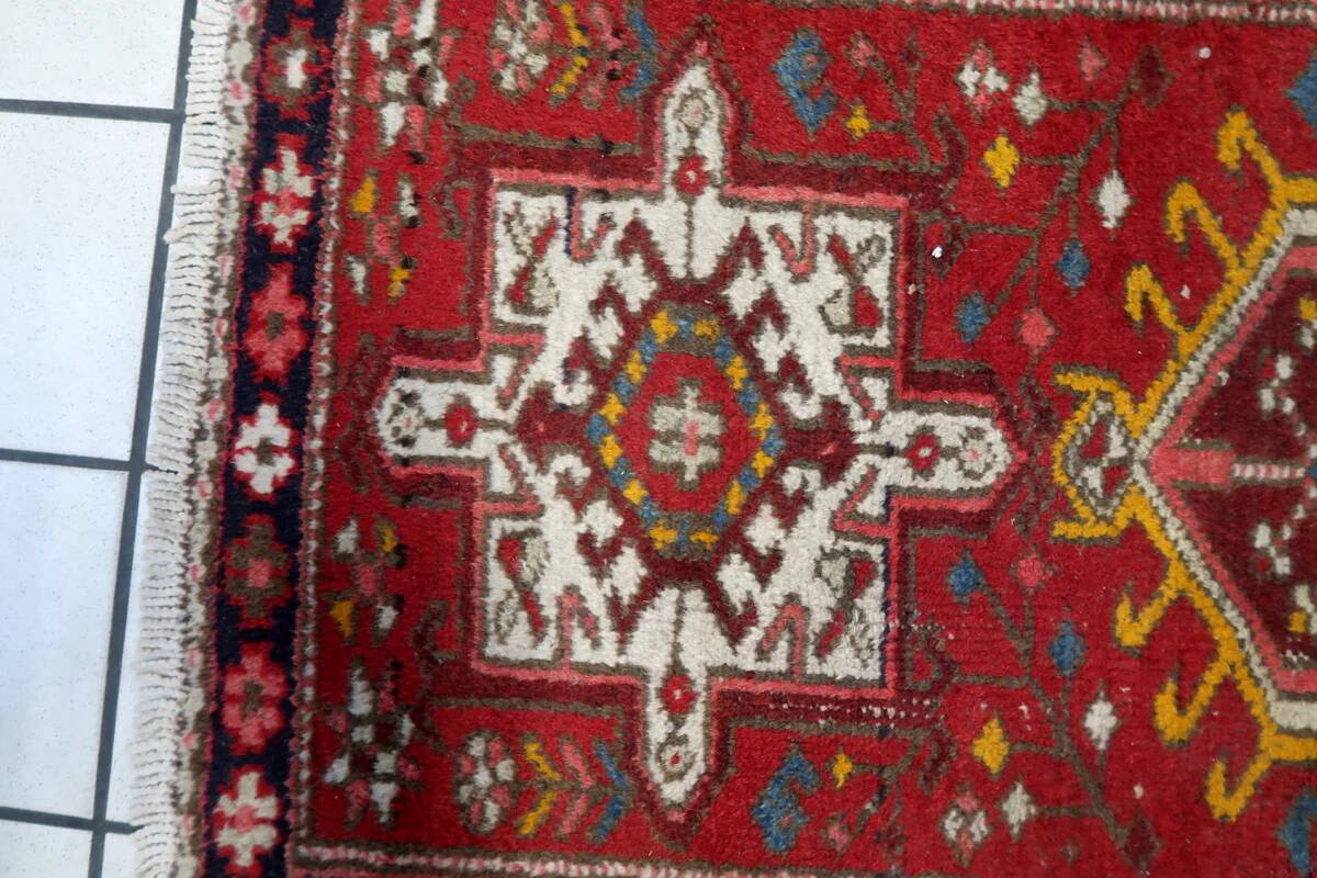 Handmade antique Persian Karajeh rug 2.2' x 4.1' (68cm x 126cm) 1930s - 1C1155