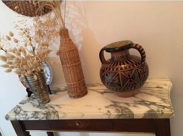 Console tray white marble