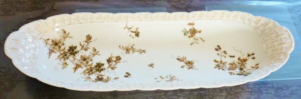 Long plat à poisson, viande, XIXème siècle, porcelaine de Limoges Haviland, 66cm