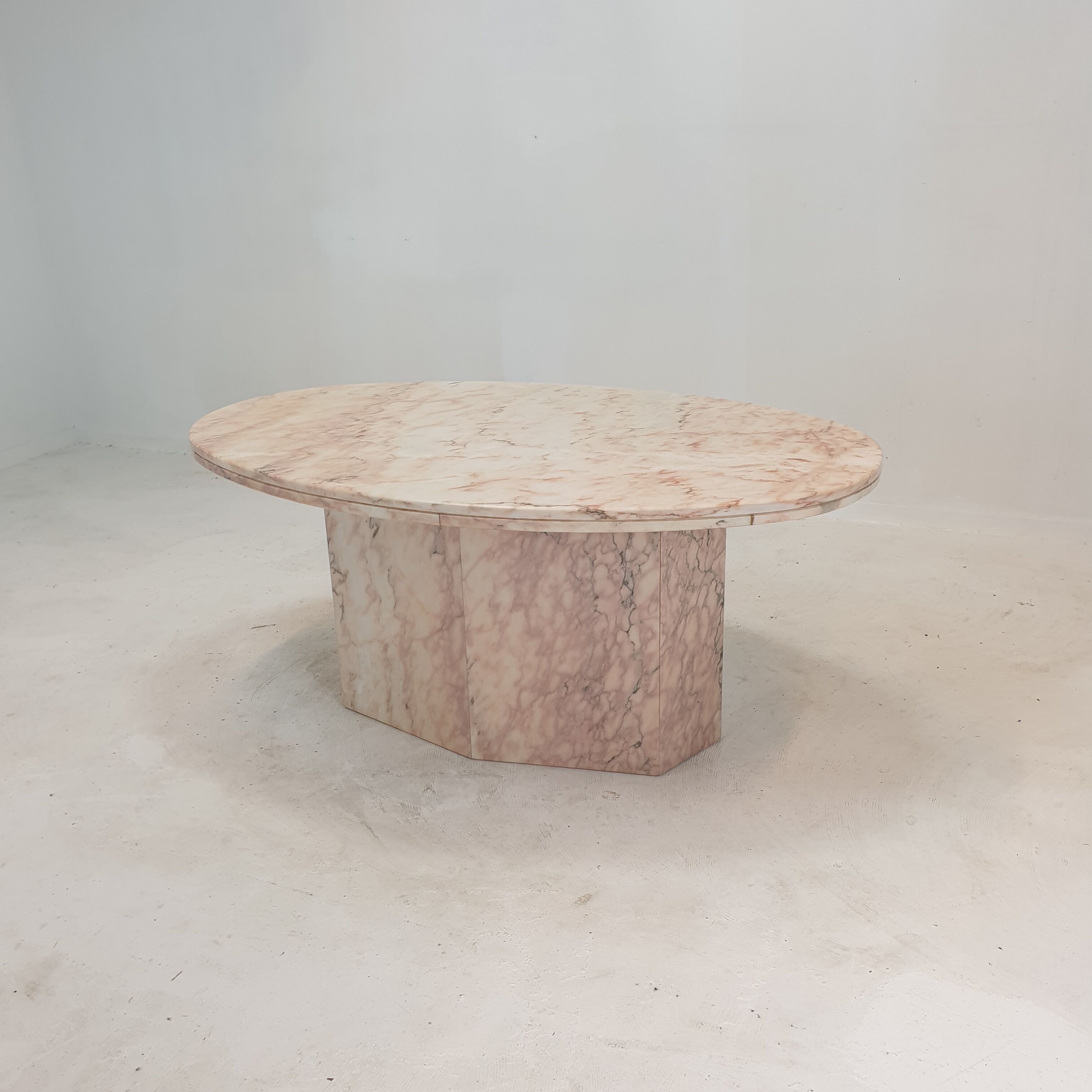 Italian marble oval coffee table, 1970's