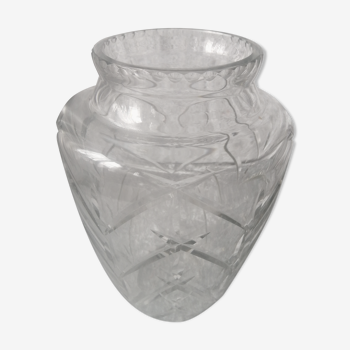 Vase en cristal taillé époque art déco