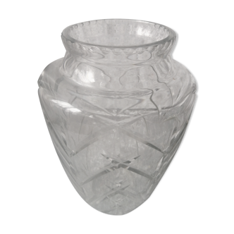 Carved crystal vase Art Deco era