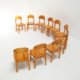 Set of 10 ‘Rainer Daumiller’ chairs in solid pine wood